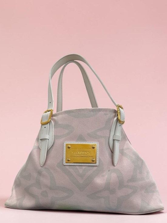 Louis Vuitton Handbags - Louis Vuitton Limited Edition Pink Tahitienne Cabas PM Tote Bag 2008 LV Ivory